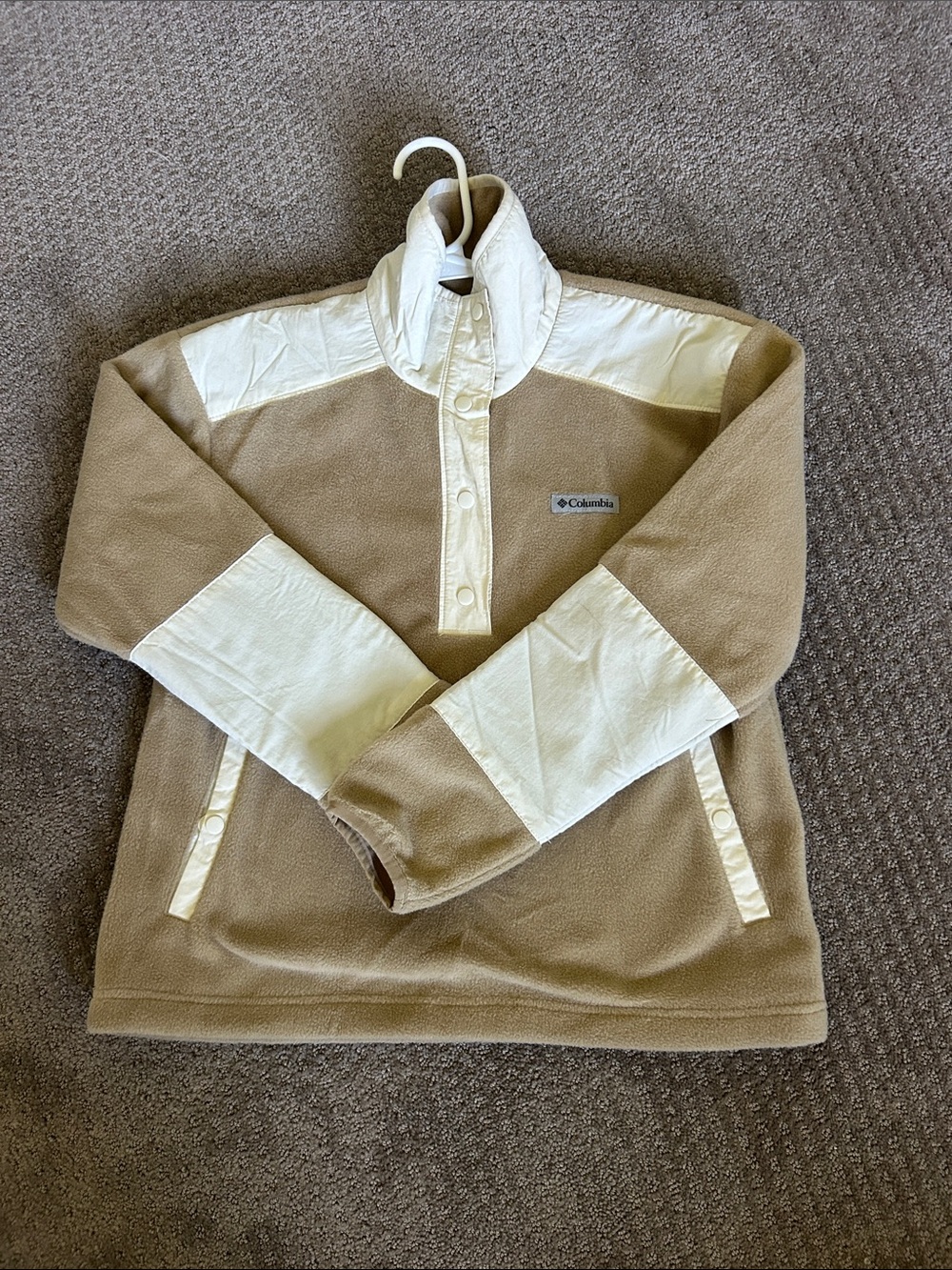 Columbia Kids Tan and Cream Snap Fleece Pullover